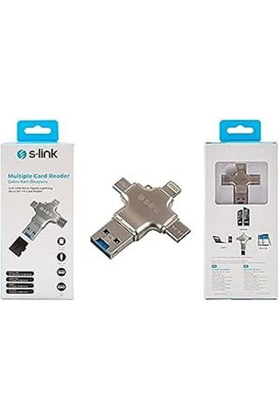 Mu Art Sl-Ta35M 4in1 USB Micro Typec Lightning Micro Sd (Tf) Card Reader