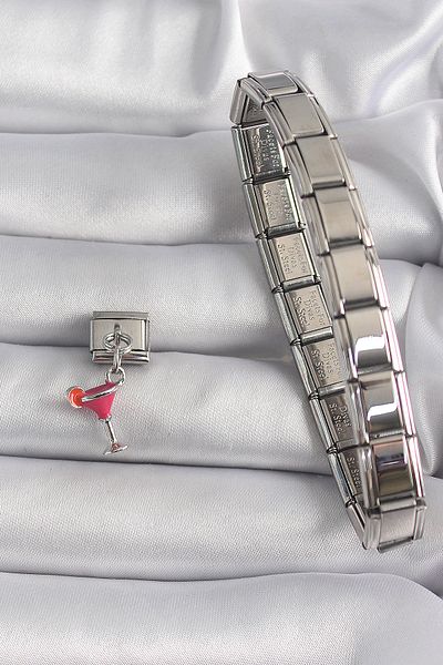 Clariss 316L Steel Silver Color Dangle Cocktail Model Nomination Charm