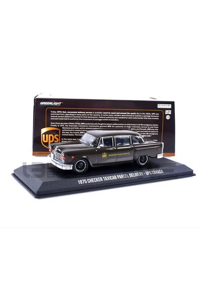 Greenlight 1975 Checker Taxi Cab Parcel Delivery، UPS - Greenlight - 1/43 مقياس Diecast Model Car
