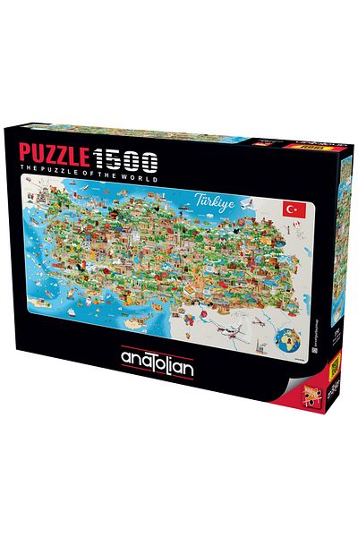 Anatolian Puzzle 1500 Piece Jigsaw Puzzle - Turkey Map 3793