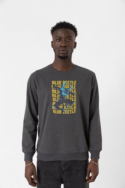 Tshirthane Ανδρικό φούτερ Blue Beetle Lettern Smoked 2ip