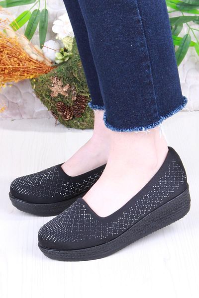 fort 6460 Nikra Cloth Stone Stylish Comfortable Low Wedge Sole Women's Shoes