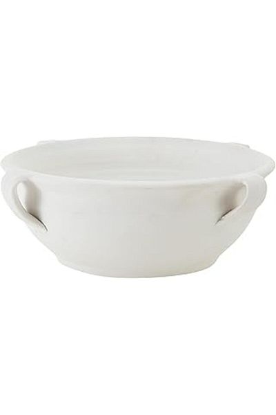 Mu Art Ahşap Concept Branco Decorative Bowl White 44X12 cm