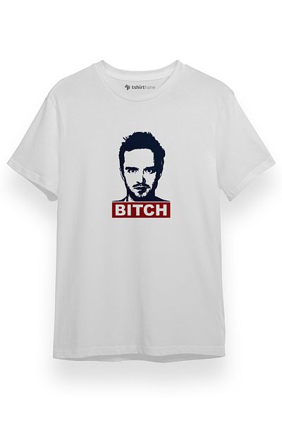 Tshirthane Ανδρικό μπλουζάκι με κοντομάνικο λευκό μπλουζάκι Breaking Bad Jesse Pinkman Bitch