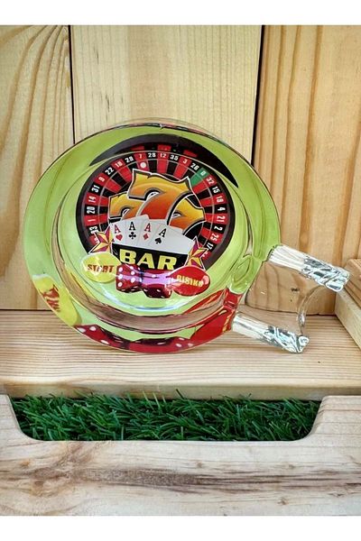 panda hediyelik Poker Roulette Slot Casino - Glass Cigar Ashtray