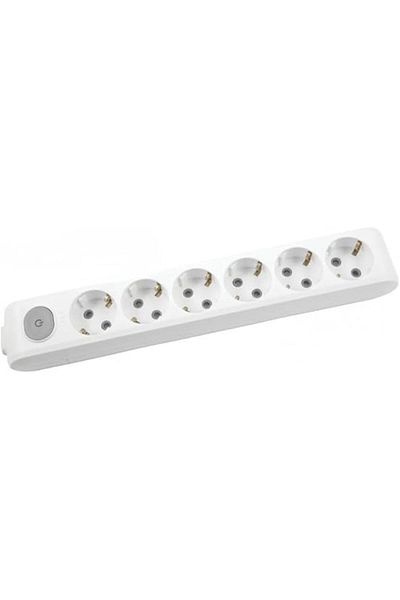 Mu Art Multi-Let Hex Socket Outlet W/Switch Grounded Shielded W/Terminals-White (W/No Cord)