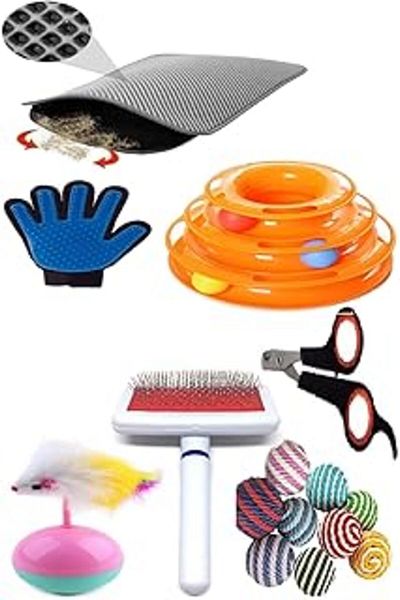 Mu Art Tineke 7 Li Cat Grooming and Toy Set