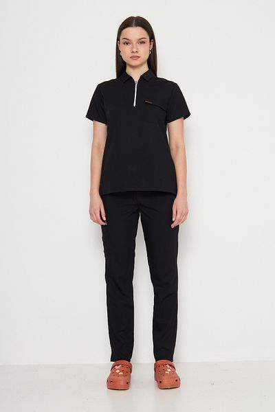 Class Üniforma Uniforme medicale pentru femei cu guler polo negru