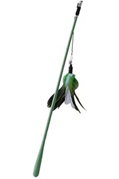 Mu Art Yunhan Furry and Bell Elastic Fun Plush Play Fishing Rod (Black)