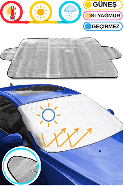KAŞIKBEY Oto Araç Araba Güneşliği Ön Cam Güneşliği Parlak Güneş Koruyucu Perd...