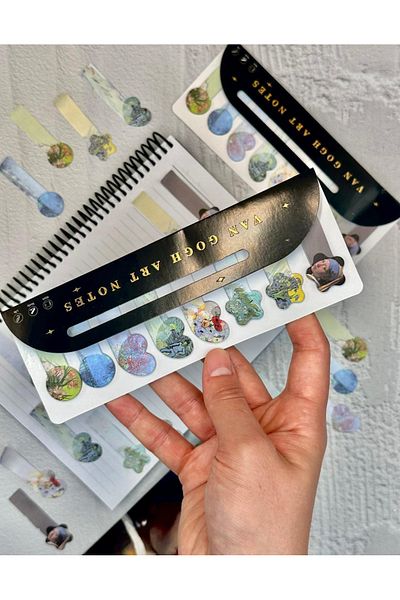 ZeCo Collection Van Gogh Themed Postit Black / Post-It / Sticker for Art Enthusiasts