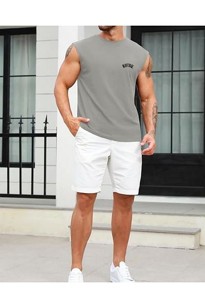 RUTBİL SPORTS Zero Sleeve Crewneck Tank Top Singlet-Fitness Singlet- Sport T-Shorts-Sports Singlet-Gym Singlet Loose Fit