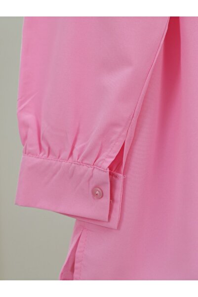 Modamorfo Bolero Detailed Tie Waist Slit Shirt -Pink