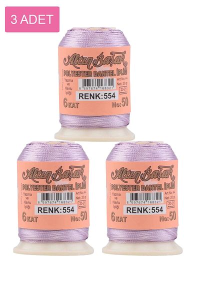 Rasanet 3 Pieces Gold Spike Needle and Lace Thread 20 Gr - Royaleks - No: 554
