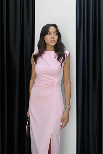 Havoş Pink Nick Slit Padded Dress
