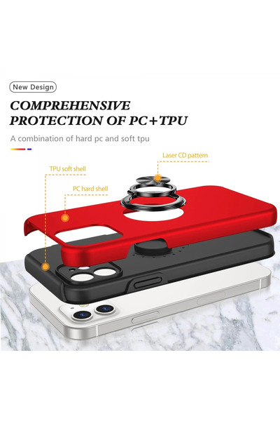 NewFace iPhone 12 Mini Case Elite Ring Cover - Red Drstr