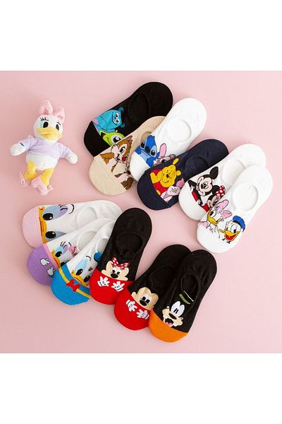 WORTHY SOCKS Pack of 5 Women's Patterned Cotton Invisible Sneaker Socks
