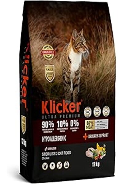 Klicker Tahılsız Yetişkin Kedi Maması Kısırlaştırılmış Tavuklu 12kg