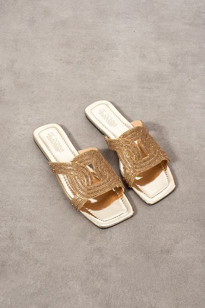 DC DONNA Stylish Slippers with Stone Detail