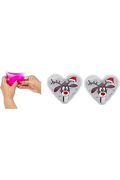 Bosphorus Homi Heart Deer Pocket Stove, Hand Warmer, 2 Hot Water Bags Pvc White 9cm