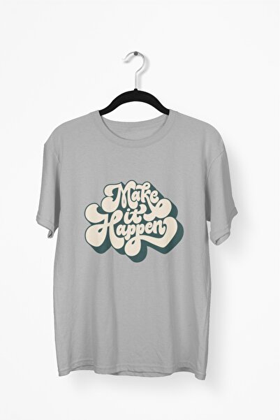 Butik رجل/امرأة - اصنع النجاح - تي شيرت مطبوع برقبة دائرية وأكمام قصيرة