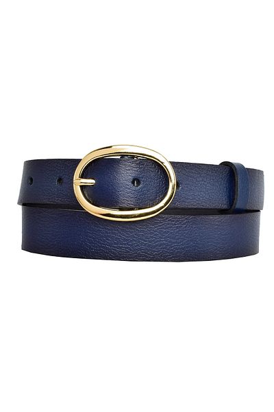 GoDeri 100% Piele Verabila, cataramă Ovala Aurie 3 Cm Curea de damă Bleumarin; Rochie, curea pantalonilor = 3cm-kdn-36