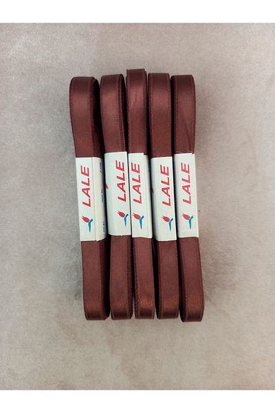yörük tuhafiye Brown 1 cm Satin Ribbon (5 Balls) Set Ribbon (5 X 10 Mt = 50 Meters)