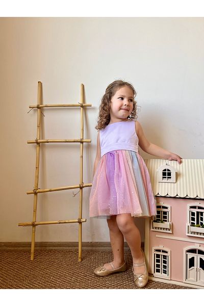 penu baby kids Lilac Top Matte Satin Six Color Skirt Girl's Baby Girl Dress