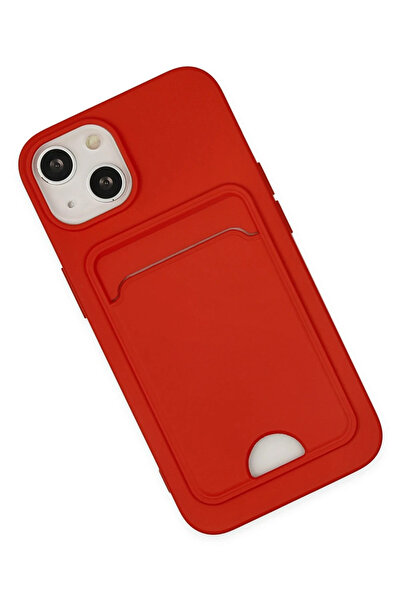 NewFace iPhone 14 Plus Case Kelvin Silicone with Business Card - Red 1493640709