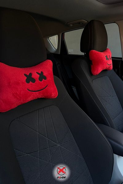 Oxlade Armchair Headrest 2-Piece Premium Embroidered for Car, Office and Gaming Chair |   28X19 cm Pillow Set