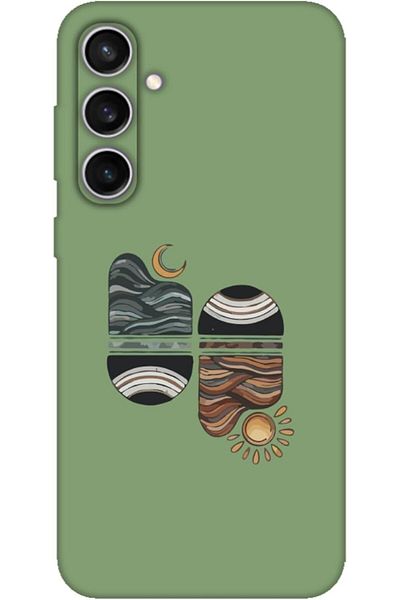 STOREMAX حافظة متوافقة مع cmllashop S23 FE - غطاء أخضر بنمط Sunset W - سطح غير لامع، ناعم وخفيف الوزن