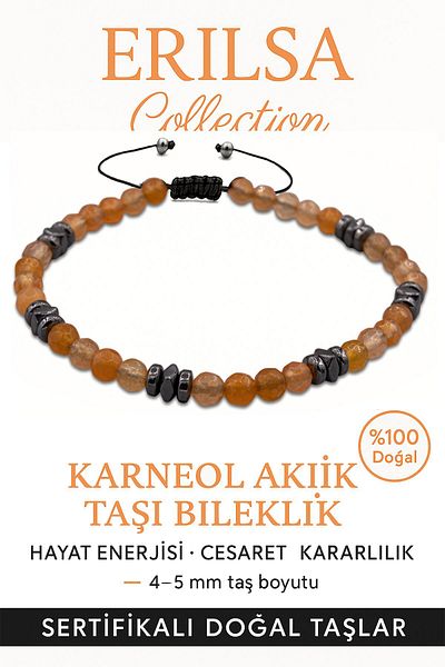 Erilsa Certified Terahertz – Carnelian (Carnelian Agate) Stone Bracelet (Thin Model) – Courage, Vitality and