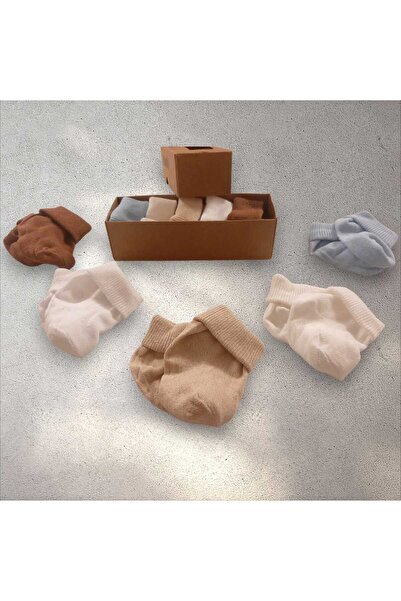Baby Bakkal 5 Pairs of Baby Socks (0-3) Months as a Gift in a Special Kraft Box