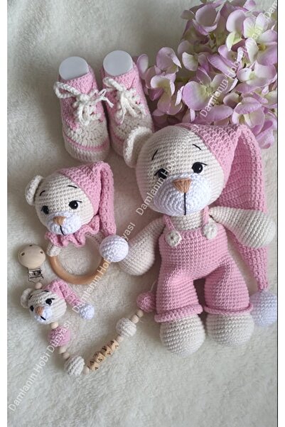Damla Amigurumi uykucu ayıcık 4lu set