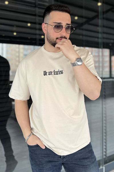 MİSHAR İTALİA Ανδρικό μπλουζάκι με λαιμόκοψη με στάμπα σιλικόνης Stone