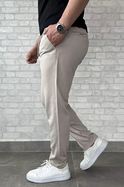 MİSHAR İTALİA Ανδρικό παντελόνι Jogger με φερμουάρ με κορδόνια στη μέση