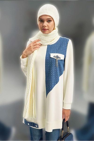 Alvina 45129 Μοντέλο Πέτρινη Λεπτομερής Φόρμα Φούτερ