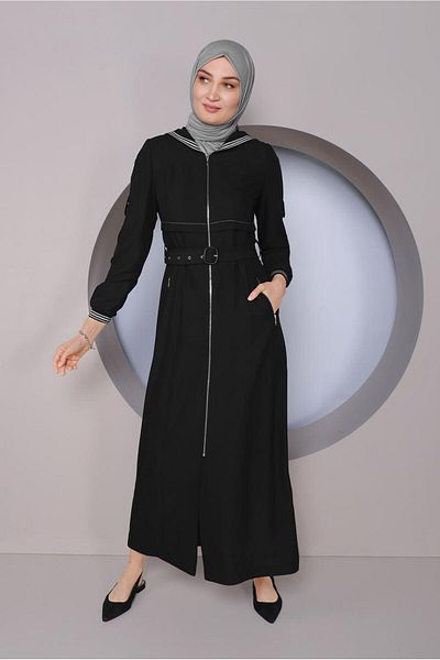Alvina 10321 Μοντέλο με κουκούλα και ζώνη χωρίς στολίδι