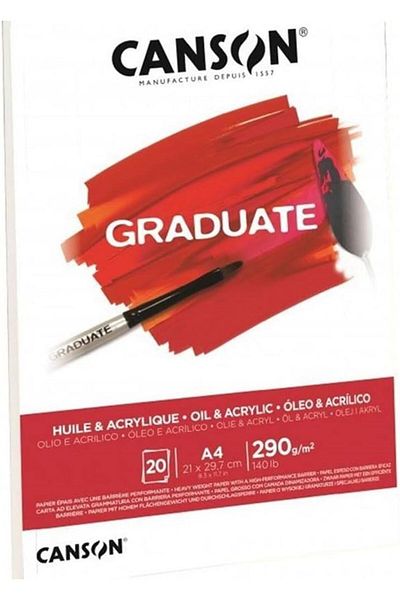 STOREMAX Muartshop Graduate - C400110379 Oil and Acrylic Paper Block, Din A5, 20 Sheets, 290 G/M² 871