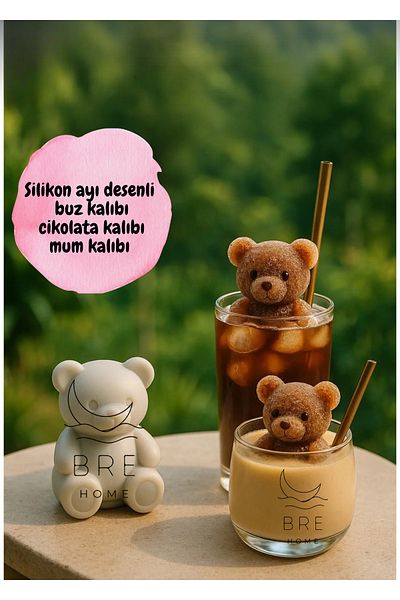 BRE HOME Silicone Bear Shaped Mold – for Ice, Chocolate and Candle