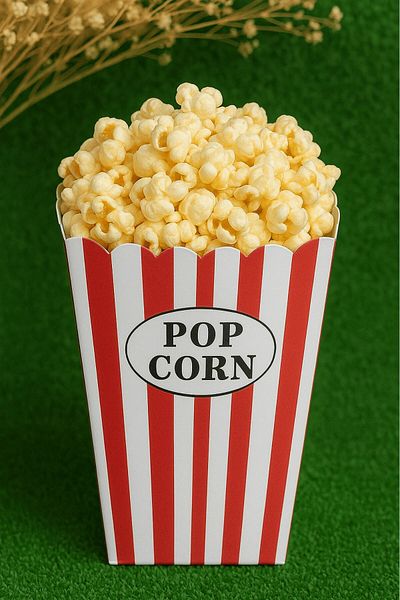 Emtory Home 8'li Classic Mısır Kutusu - Classic Popcorn Kutusu - Doğum Günü Ikram Hediye - Orta Boy