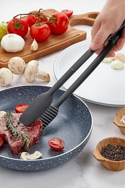STOREMAX Sellbuystore Land of Service and Grill Tongs Fireproof Non-Stick Plastic Tongs Non-Slip Barbecue Tongs