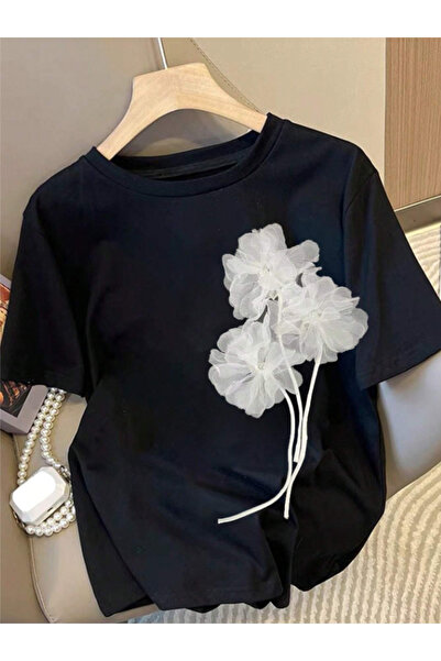 Framgan Tricou casual cu mânecă scurtă cu imprimeu floral pentru femei