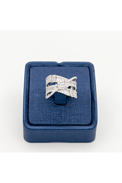 Livora Jewelry Baget Taşlı Sarmal Gümüş Yüzük