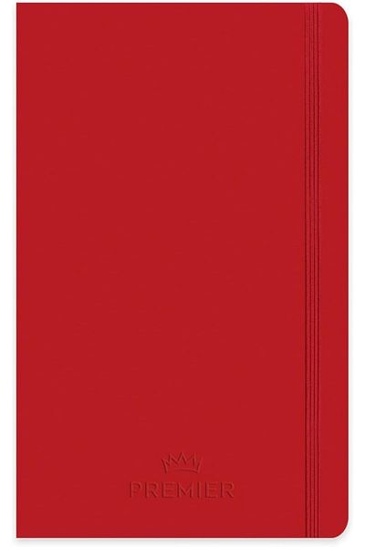 STOREMAX Sellbuystore Color 13X21 96 Sheets Checkered Hardcover Premier Notebook - Red 1053513