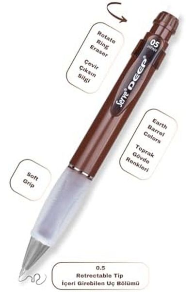 STOREMAX Jvnnastore Deep Klm & & Set with Eraser Refill 05mm Brown Trendyfr 646268