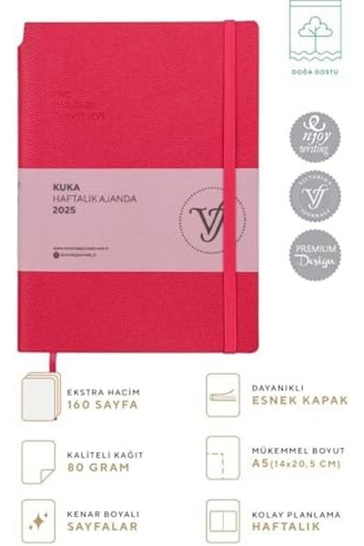 STOREMAX Седмичен дневен ред MUARTSHOP 2025 A5 (14x21см) с гъвкава корица, цвят слонова кост 80гр. 871301