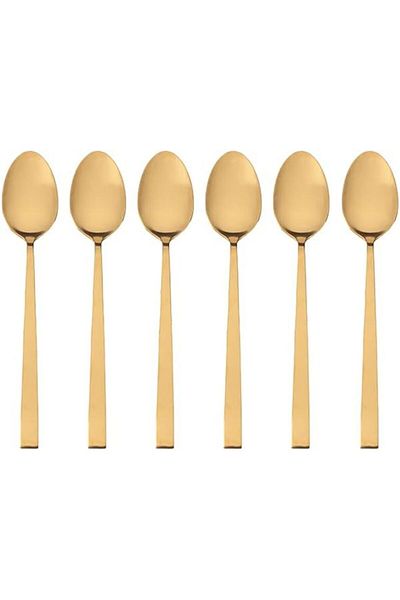 STOREMAX Sellbuystore Quantum Mat Gold Tea Spoon 11 cm 6 Pcs 1053513