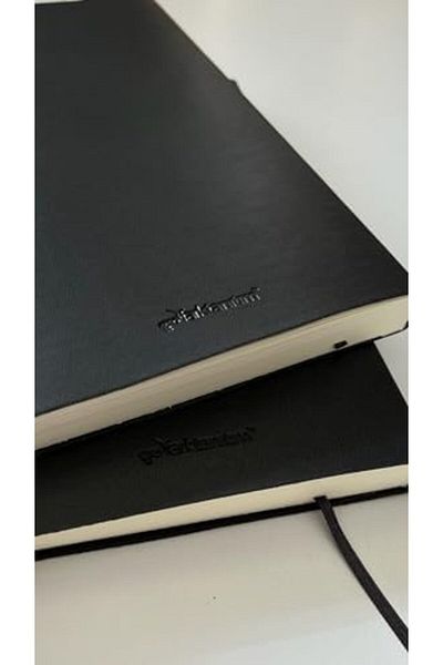 STOREMAX Sellbuystore Promotional Notebook, Unlined Notebook, Black Thermo Leather Cover Unlined Notebook, 128 Make
