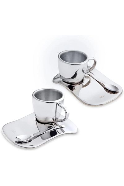 STOREMAX Jvnnastore Timeless Wavy Double Wall Coffee Cup Set for 2 People Trendyfr 646268